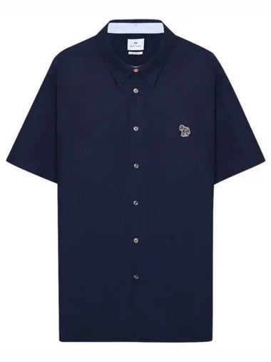 Zebra Patch Casual Fit Short Sleeve Shirt Ink Blue - PAUL SMITH - BALAAN 1