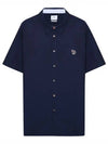 Zebra Patch Casual Fit Short Sleeve Shirt Ink Blue - PAUL SMITH - BALAAN 1