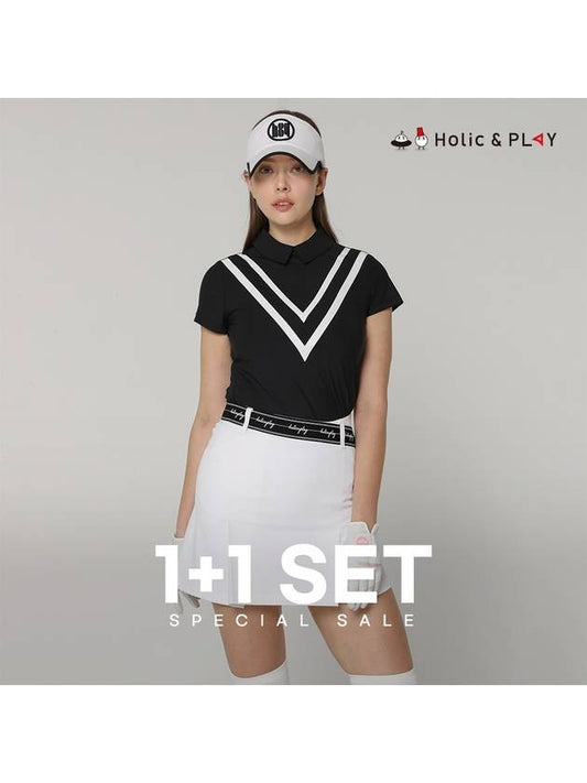 SET Women s Print T Shirt Modified Pleats Culottes - HOLIC&PLAY - BALAAN 1