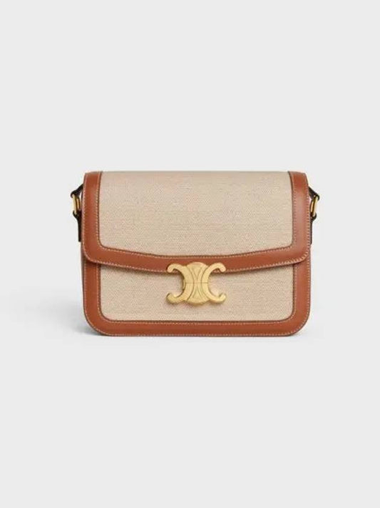 Classic Triomphe Textile Calfskin Bag Cross Bag Natural Tan - CELINE - BALAAN 2