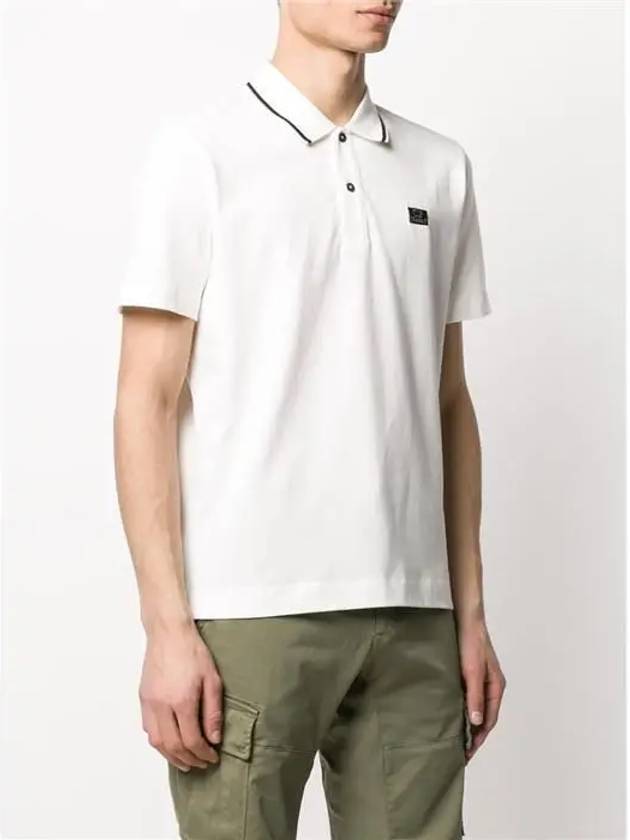 Classic Logo Polo Short Sleeve Tee White - CP COMPANY - BALAAN 1