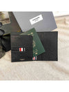 Pebble Grain Passport Holder Card Wallet Black - THOM BROWNE - BALAAN 10