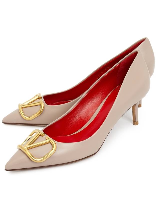 V Logo Pumps Beige - VALENTINO - BALAAN 2