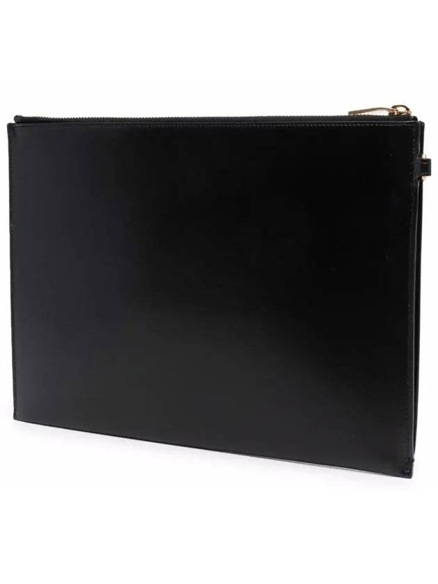 Tiny Cassandre Shiny Leather Zip Tablet Clutch Bag Black - SAINT LAURENT - BALAAN 4