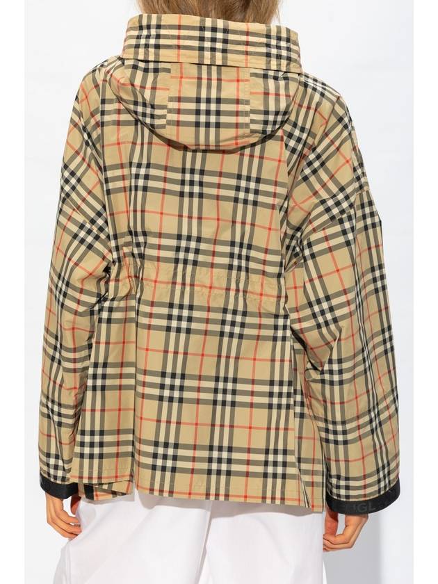 Women's Back-tone Check Zip-up Hooded Jacket Beige - BURBERRY - BALAAN 5