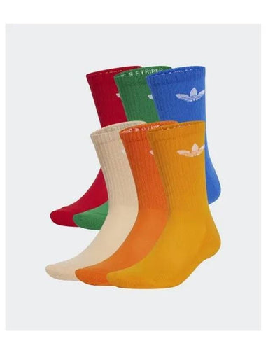 adidas Trefoil Cushion Crew Socks 6P Multicolor IX5275 - ADIDAS - BALAAN 1