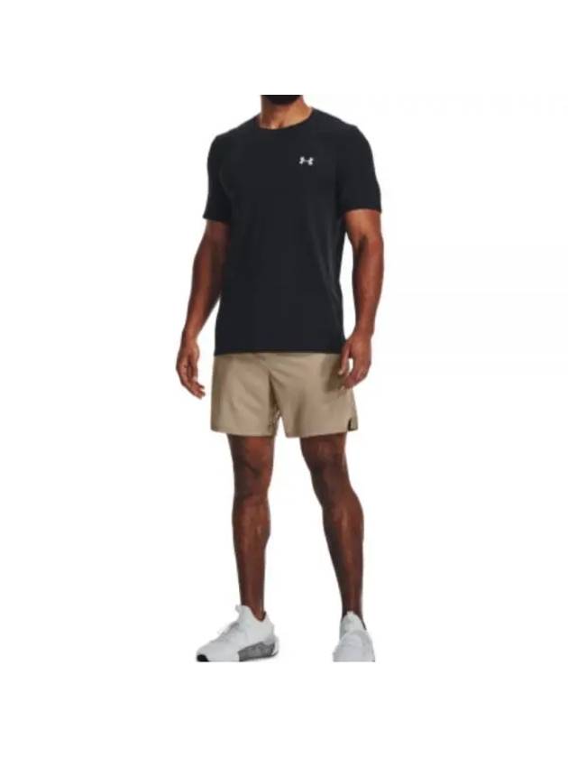 Men's UA Seamless Grid Short Sleeve T Shirt Black - UNDER ARMOUR - BALAAN 1