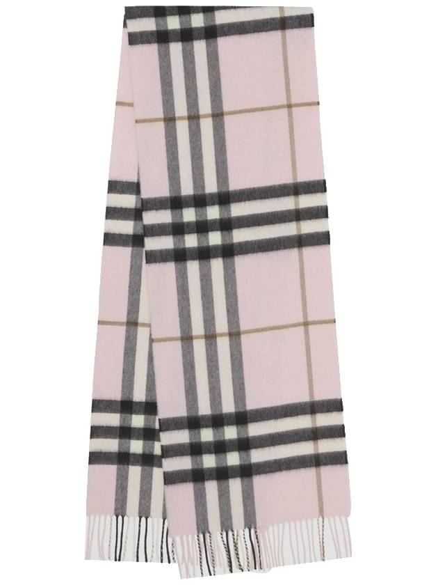 Check Cashmere Muffler Pink - BURBERRY - BALAAN.