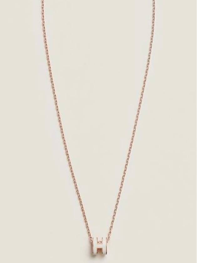 Mini Pop H Pendant Rose Gold & Blanc - HERMES - BALAAN 3