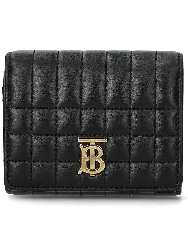 Lola Small Quilted Leather Folding Wallet Black Light Gold - BURBERRY - BALAAN 2