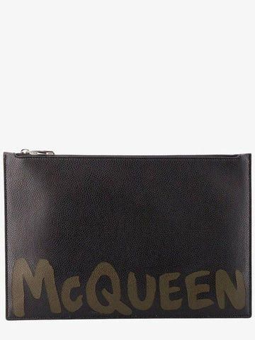 24 ss leather clutch WITH MCQUEEN graffiti logo 5604721AAQ51088 B0650962311 - ALEXANDER MCQUEEN - BALAAN 1