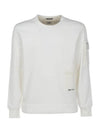 Metropolis Diagonal Fleece Utility Pocket Sweatshirt White - CP COMPANY - BALAAN 1