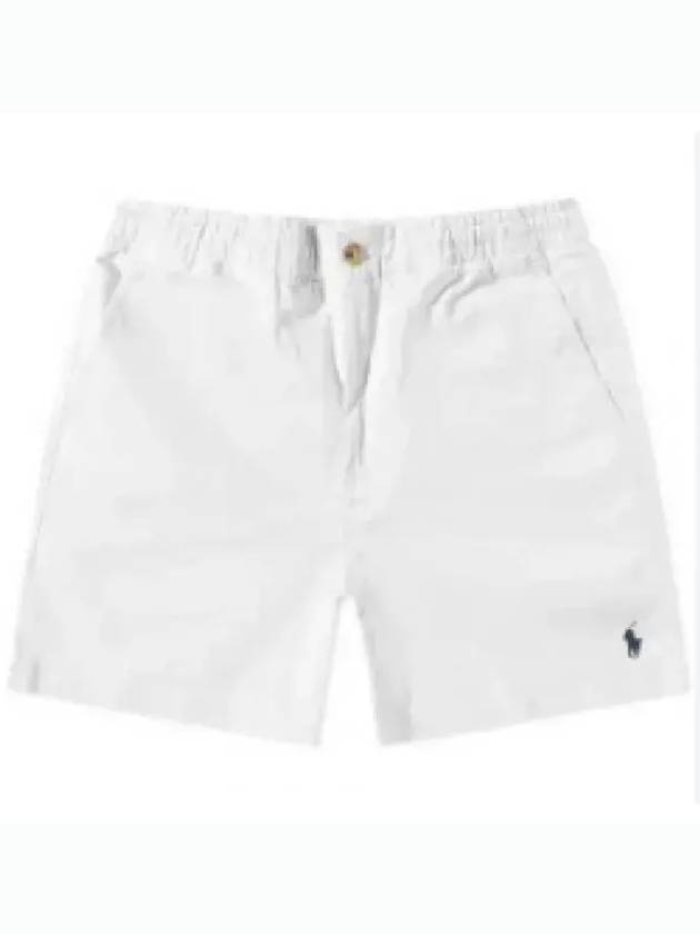 Men's Embroidered Pony Prepster Shorts White - POLO RALPH LAUREN - BALAAN 2