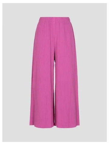 Fine knit pleated color 2 pants trousers rose pink domestic product GM0024090241635 - ISSEY MIYAKE - BALAAN 1