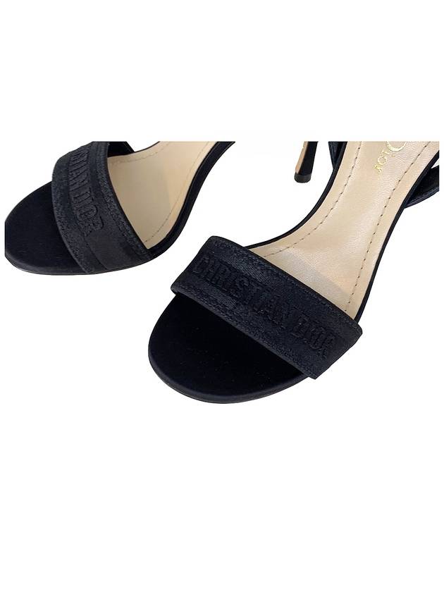 D-Way Embroidered Logo Sandals Heel Black - DIOR - BALAAN 7