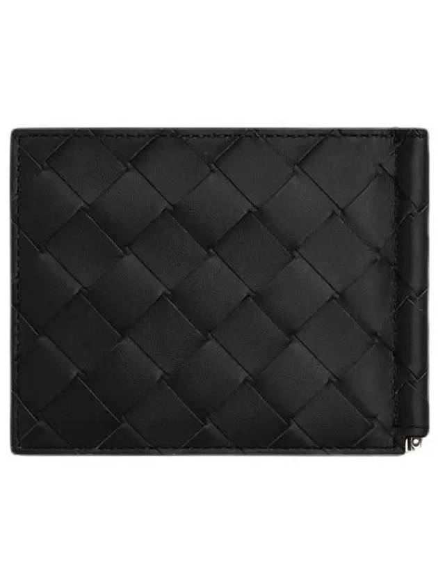 Intrecciato Money Clip Half Wallet Black - BOTTEGA VENETA - BALAAN 4