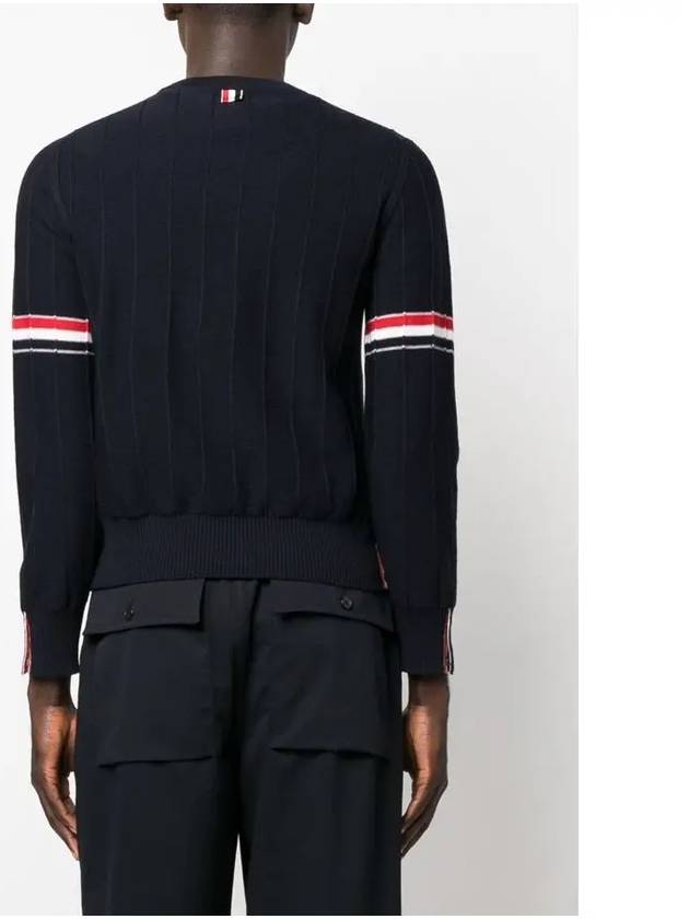 Wool Relaxed Pullover Knit Top Navy - THOM BROWNE - BALAAN 6