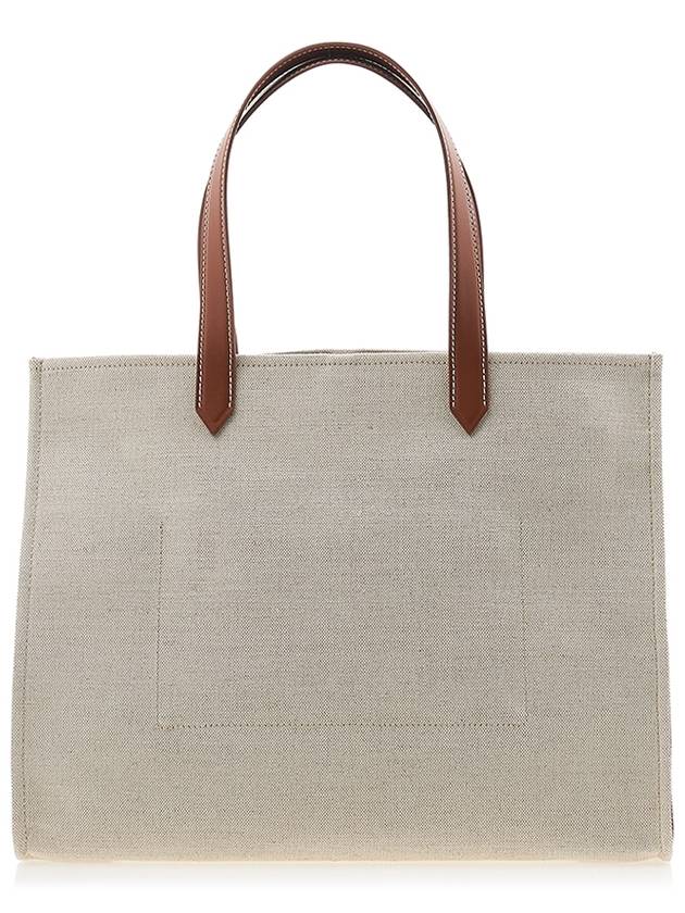 B-Army Logo Canvas Shopper Tote Bag Ivory Brown - BALMAIN - BALAAN 4