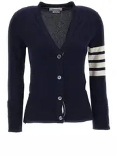 4-Bar V-Neck Cashmere Cardigan Navy - THOM BROWNE - BALAAN 2