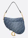 Saddle Strap Denim Oblique Jacquard Shoulder Bag Blue - DIOR - BALAAN 6