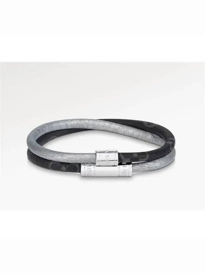 Keep It Double Leather Bracelet Silver - LOUIS VUITTON - BALAAN 2