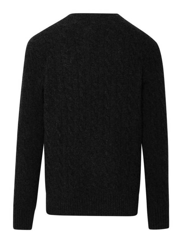 Embroid Logo Cable Knit Top Dark Grey - POLO RALPH LAUREN - BALAAN 3