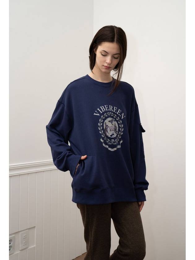 Animal recycle MTMnavy Animal recycling sweatshirt Navy - VIBEREEN - BALAAN 11