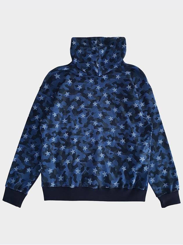 star camo Hoodie sweatshirt Blue Overfit - AOX - BALAAN 7