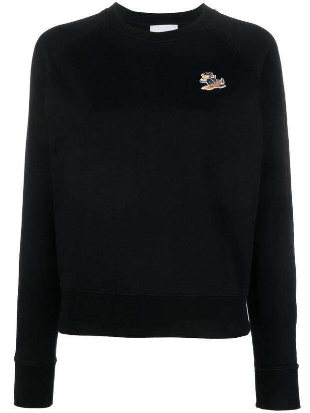 Women's Dressed Fox Patch Adjusted Sweatshirt Black - MAISON KITSUNE - BALAAN 3