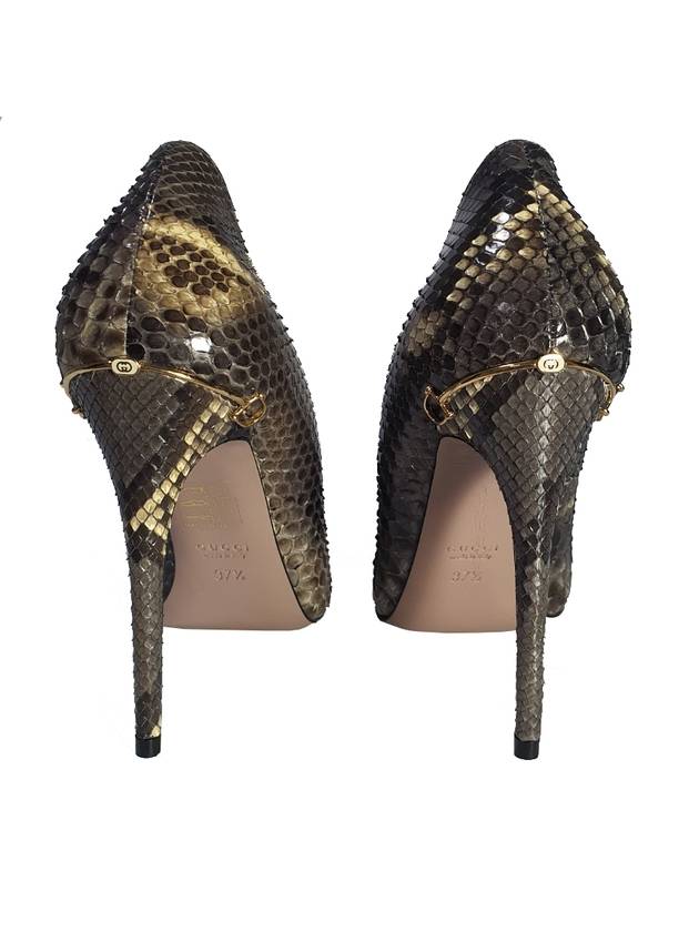 Python snake skin women's shoes EU375 size 245 heel 10cm shoes - GUCCI - BALAAN 4