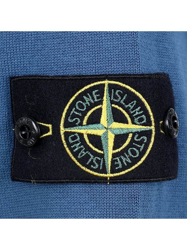 Crewneck Soft Cotton Knit Top Avio Blue - STONE ISLAND - BALAAN 6