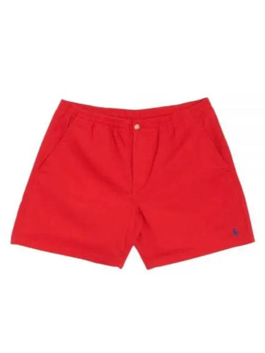 Men's Embroidered Pony Prepster Shorts Red - POLO RALPH LAUREN - BALAAN 2