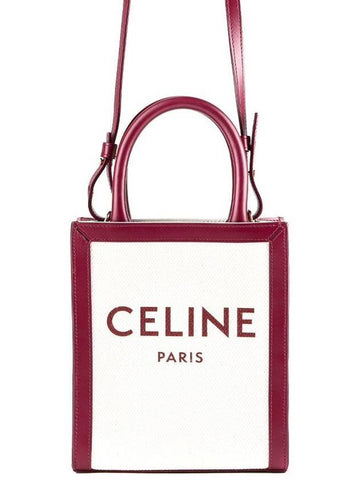 Women's Mini Vertical Cabas Tote Bag Red - CELINE - BALAAN 1