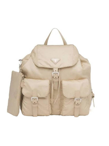 Re-Nylon Medium Backpack Desert Beige - PRADA - BALAAN 1