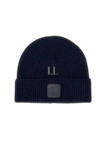 Extra Fine Merino Wool Logo Beanie Navy - CP COMPANY - BALAAN 2