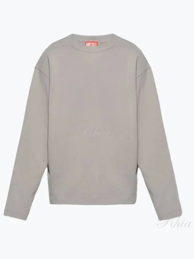 S Macsis Od Oval D Oversized Cotton Sweatshirt Grey - DIESEL - BALAAN 2