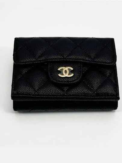 Classic Caviar Gold Plated Small Flap Half Wallet Black - CHANEL - BALAAN 2