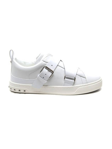 Men's Belted V-Punk Low Top Sneakers White - VALENTINO - BALAAN 1