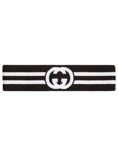 Interlocking G Stripe Hairband Black - GUCCI - BALAAN 2