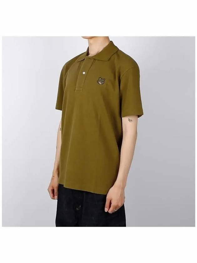 Bold Fox Head Patch Comfort Polo Shirt Khaki Green - MAISON KITSUNE - BALAAN 3