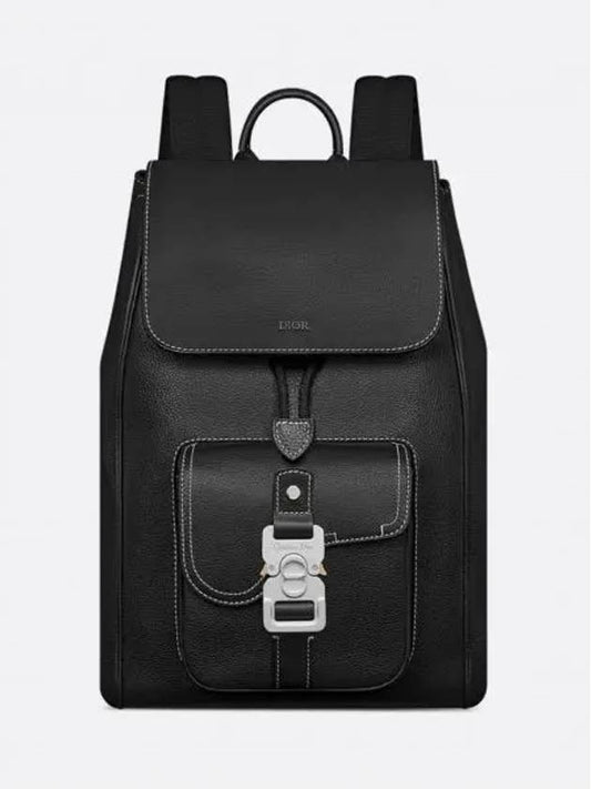 Saddle Grained Calfskin Backpack Black - DIOR - BALAAN 2