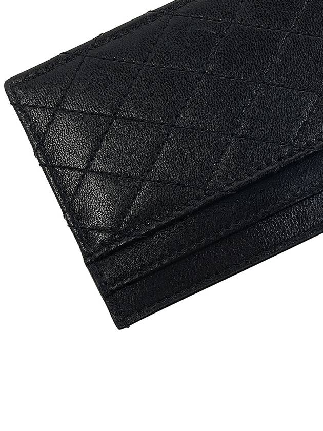 Gabi Quilted Lambskin Card Wallet Black - SAINT LAURENT - BALAAN 8