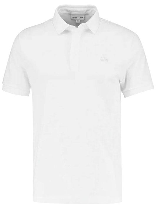 Men's Paris Regular Fit Stretch Cotton Pique Short Sleeve Polo Shirt White - LACOSTE - BALAAN 1