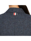 Solid Shetland Wide Lapel Single Coat Blue - THOM BROWNE - BALAAN 8