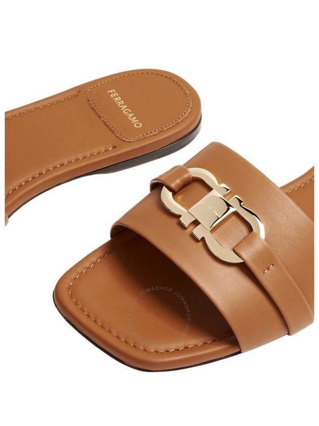 Gancini Ornament Flat Slide Brown - SALVATORE FERRAGAMO - BALAAN 4