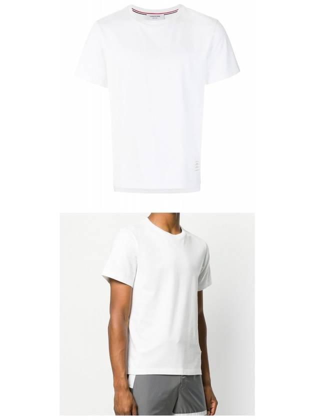 Men's Side Slit Relaxed Short Sleeve T-Shirt White - THOM BROWNE - BALAAN 5