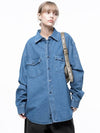 For Woman Women s W243SH03MB Western Pocket Denim Shirt Mid Blue - CHANCE'S NOI - BALAAN 3