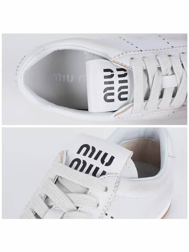 Bleached Nappa Leather Low Top Sneakers White - MIU MIU - BALAAN 5