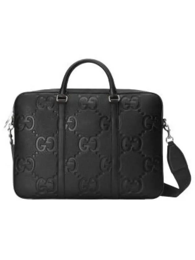 Jumbo GG Leather Brief Case Black - GUCCI - BALAAN 2