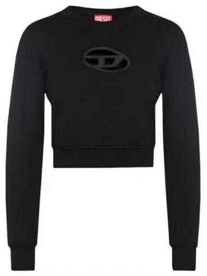 F Slimmy Cutout Logo Crop Sweatshirt Black - DIESEL - BALAAN 2